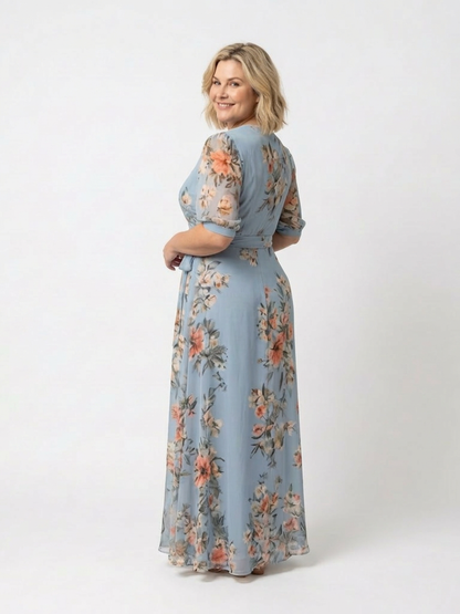 Elowen | Vestido Maxi Floral Cruzado con Escote en V