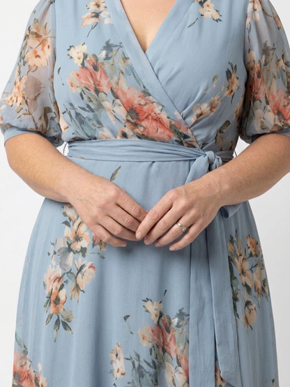 Elowen | Vestido Maxi Floral Cruzado con Escote en V