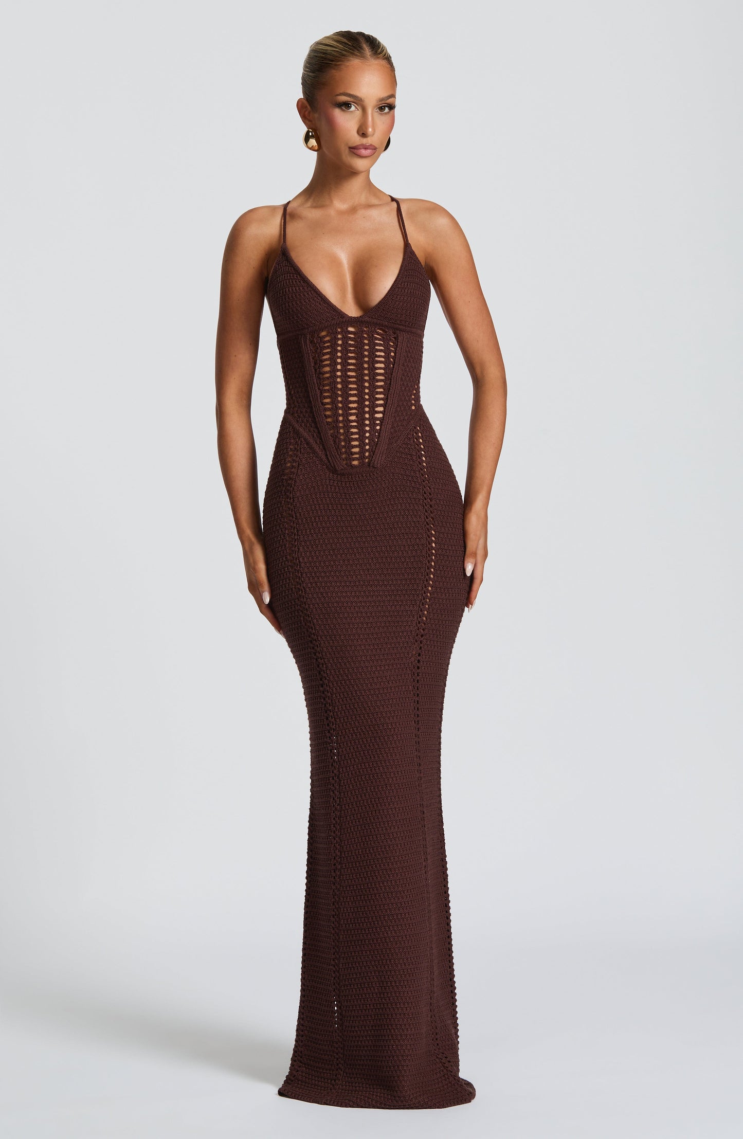 Vestido Largo Granate Xanthe