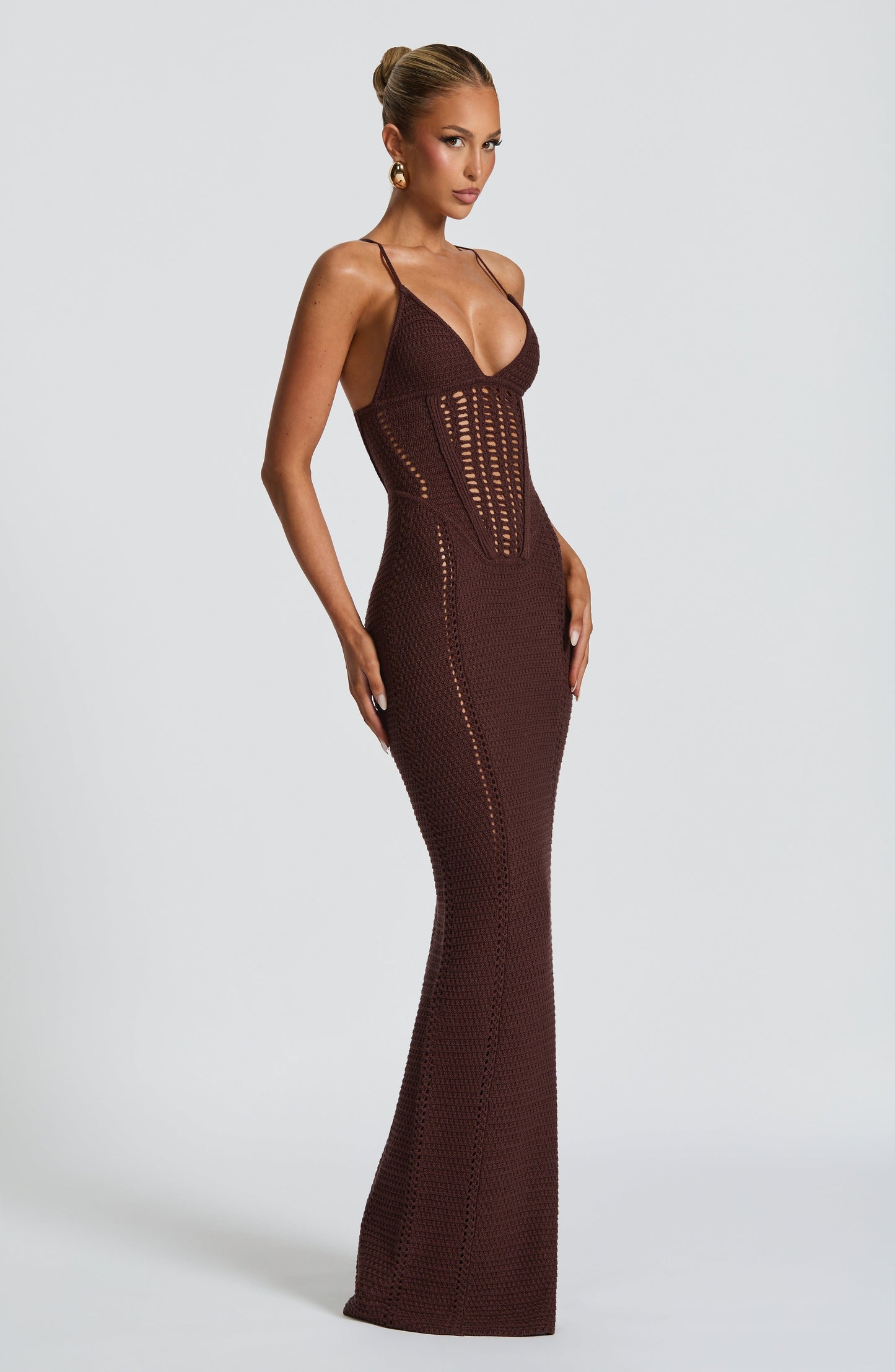 Vestido Largo Granate Xanthe